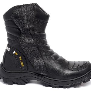 Coturno Couro Nobuck Preto REF0400 Via Livre